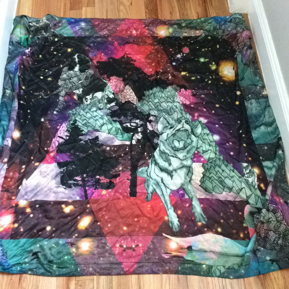 Oversized scarf with puppers on